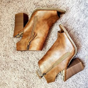 Brash peep toe booties